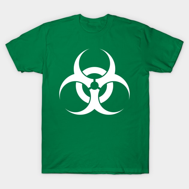 White Biohazard Sign T-Shirt by sciencenotes